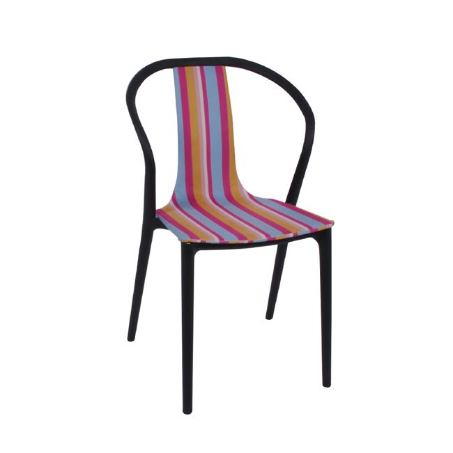 Καρέκλα "VISION " pp-υφασμάτινη ριγέ, πολύχρωμη 57x53x89