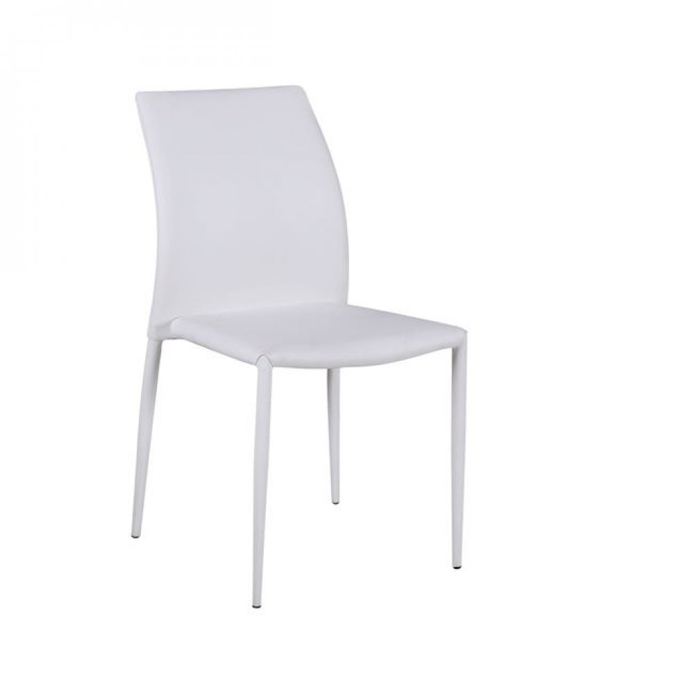 Καρέκλα "REINA" τεχνόδερμα χρώματος λευκό 44x58x89