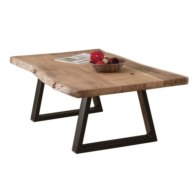 Τραπέζι σαλονιού "LIZARD SLIM" ακακία-φυσικό μεταλλικό-μαύρο 115x65x40