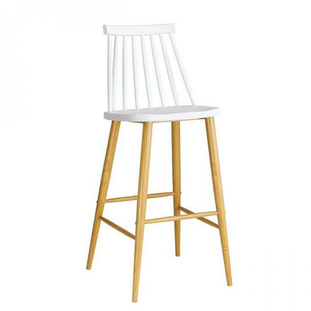 Σκαμπώ μπαρ "LAVIDA" μεταλλικό σε λευκό 43x49x107