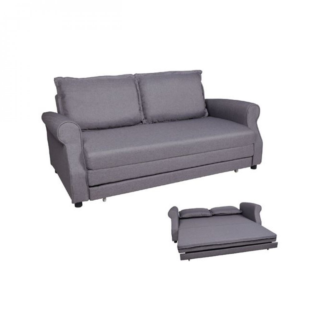 Καναπές-κρεβάτι "VIDAL" διθέσιος από ύφασμα σε χρώμα γκρι 187x89x84