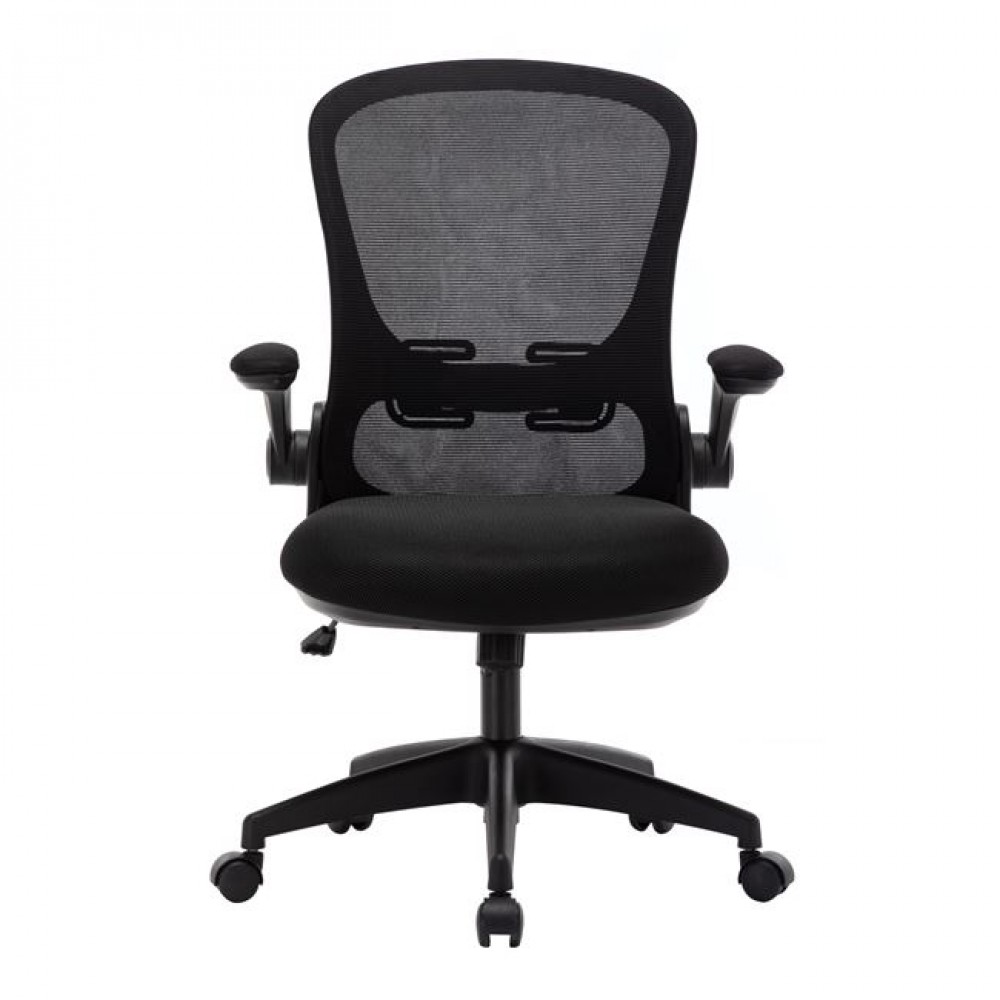 Πολυθρόνα διευθυντή από ύφασμα mesh σε χρώμα μαύρο 64x58x115/123