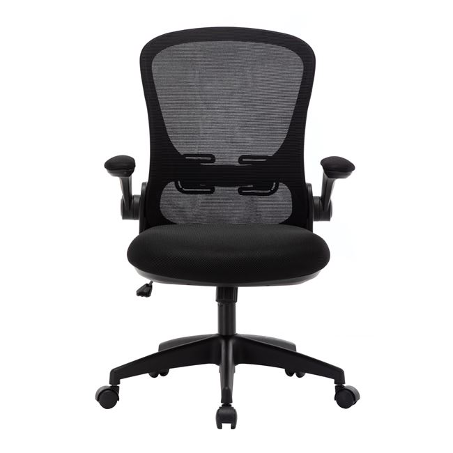 Πολυθρόνα διευθυντή από ύφασμα mesh σε χρώμα μαύρο 64x58x115/123