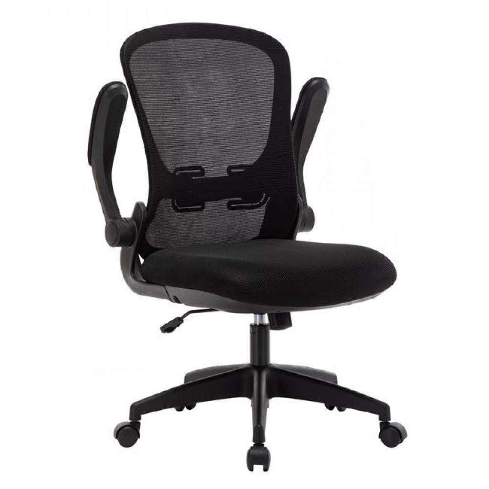 Πολυθρόνα διευθυντή από ύφασμα mesh σε χρώμα μαύρο 64x58x115/123