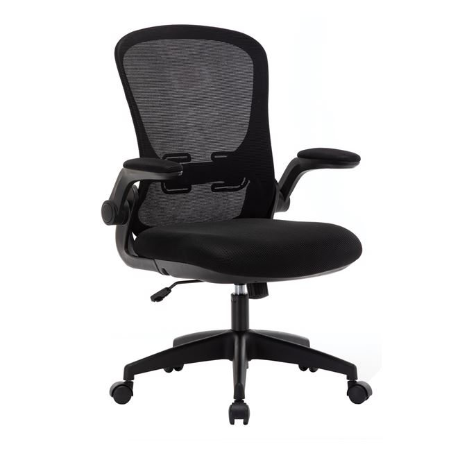 Πολυθρόνα διευθυντή από ύφασμα mesh σε χρώμα μαύρο 64x58x115/123