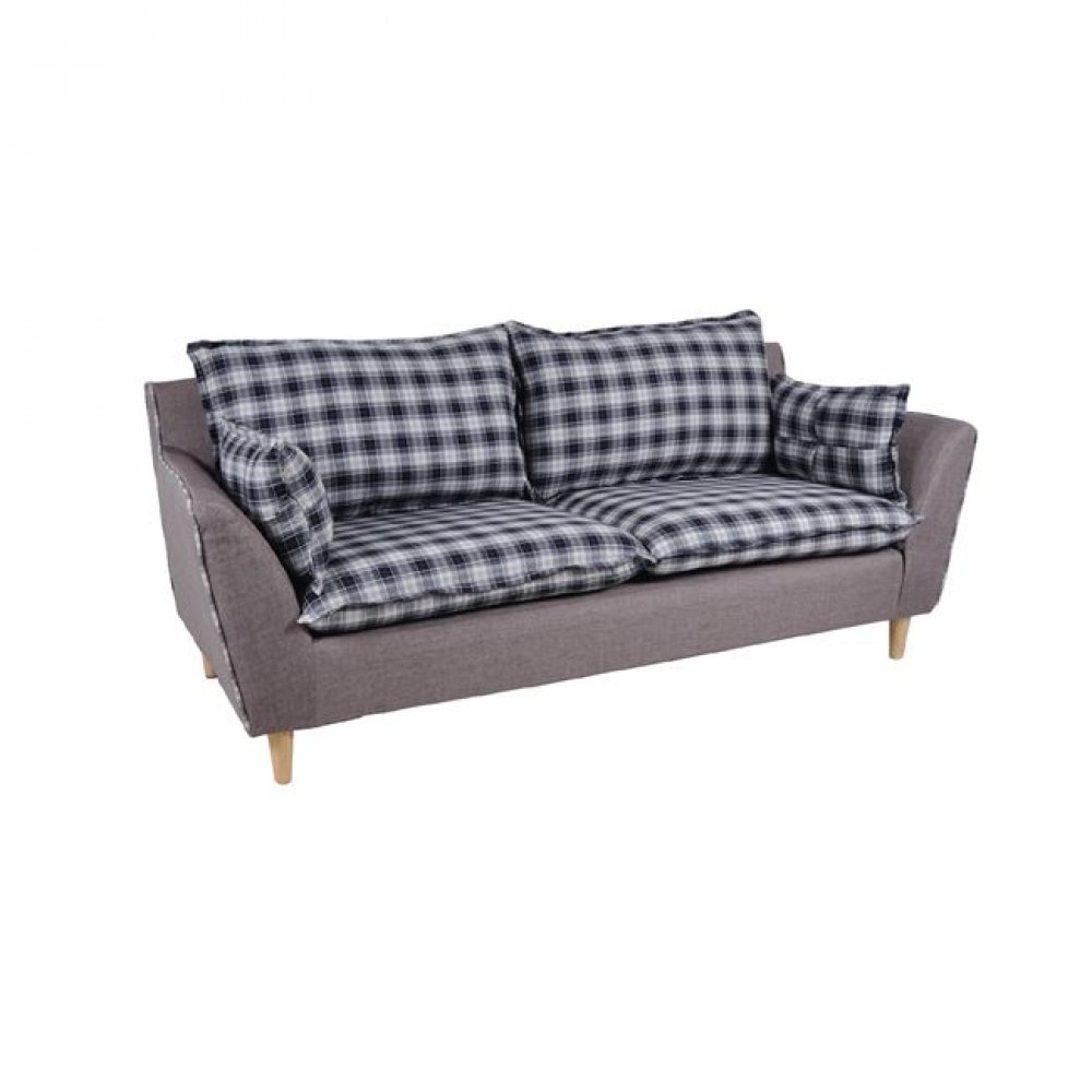 Καναπές "DELLA" τριθέσιος υφασμάτινος σε καφέ χρώμα 193x83x85