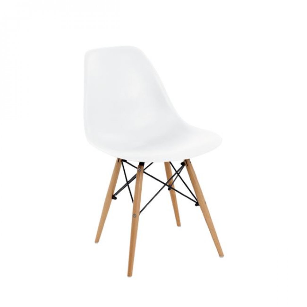 Καρέκλα "ART Wood" πολυπροπυλενίου χρώματος λευκό 46x53x81