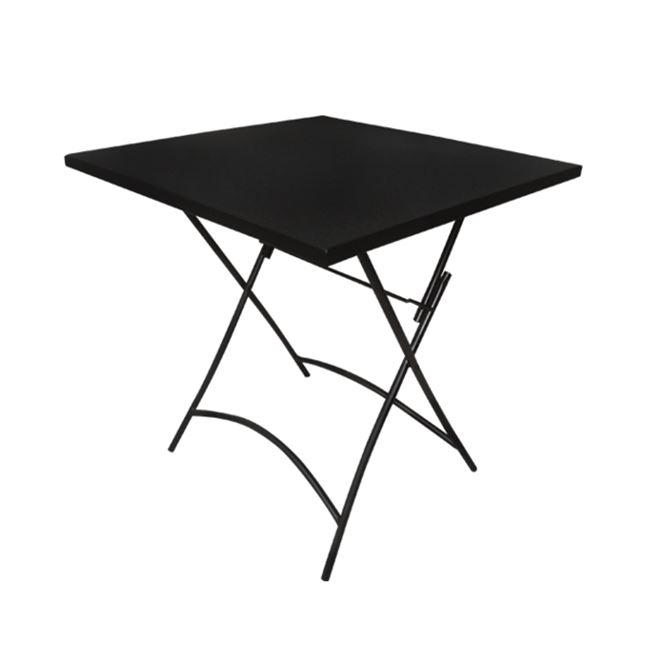 Τραπέζι "PARK" μεταλλικό πτυσσόμενο σε μαύρο χρώμα 70x70x71
