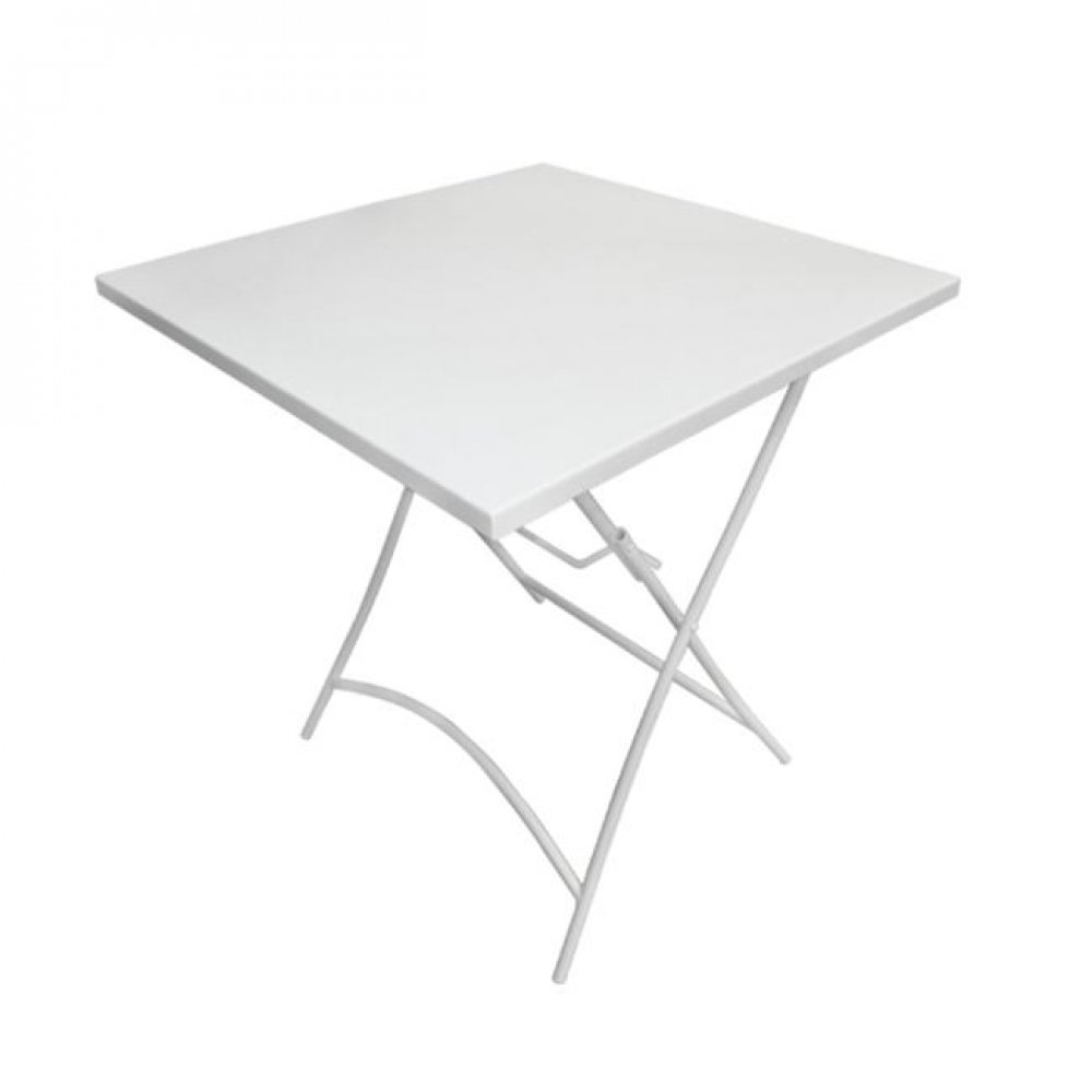 Τραπέζι "PARK" μεταλλικό πτυσσόμενο σε λευκό χρώμα 70x70x71