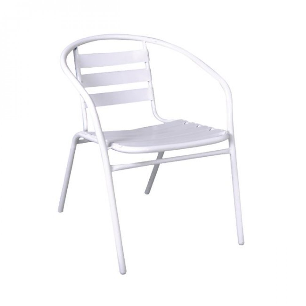 Πολυθρόνα "FUNKY" από μέταλλο-αλουμίνιο σε λευκό χρώμα 54x57x73
