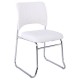 Καρέκλα επισκέπτη "VENUS" χρώμιου από τεχνόδερμα σε λευκό χρώμα 52x52x83