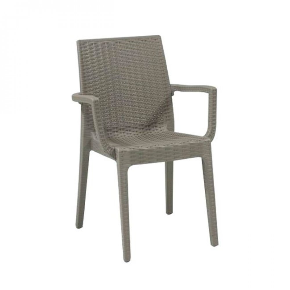 Πολυθρόνα "DAFNE" από πολυπροπυλένιο σε μπεζ χρώμα 54x55x85