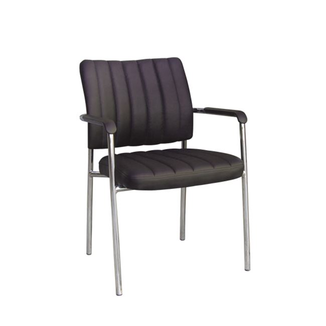 Πολυθρόνα επισκέπτη "DENIM" χρωμίου από τεχνόδερμα σε σκούρο καφέ χρώμα 45x46x79