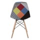 Καρέκλα "ART Wood" πολυπροπυλενίου-ύφασμα patchwork 47x54x82