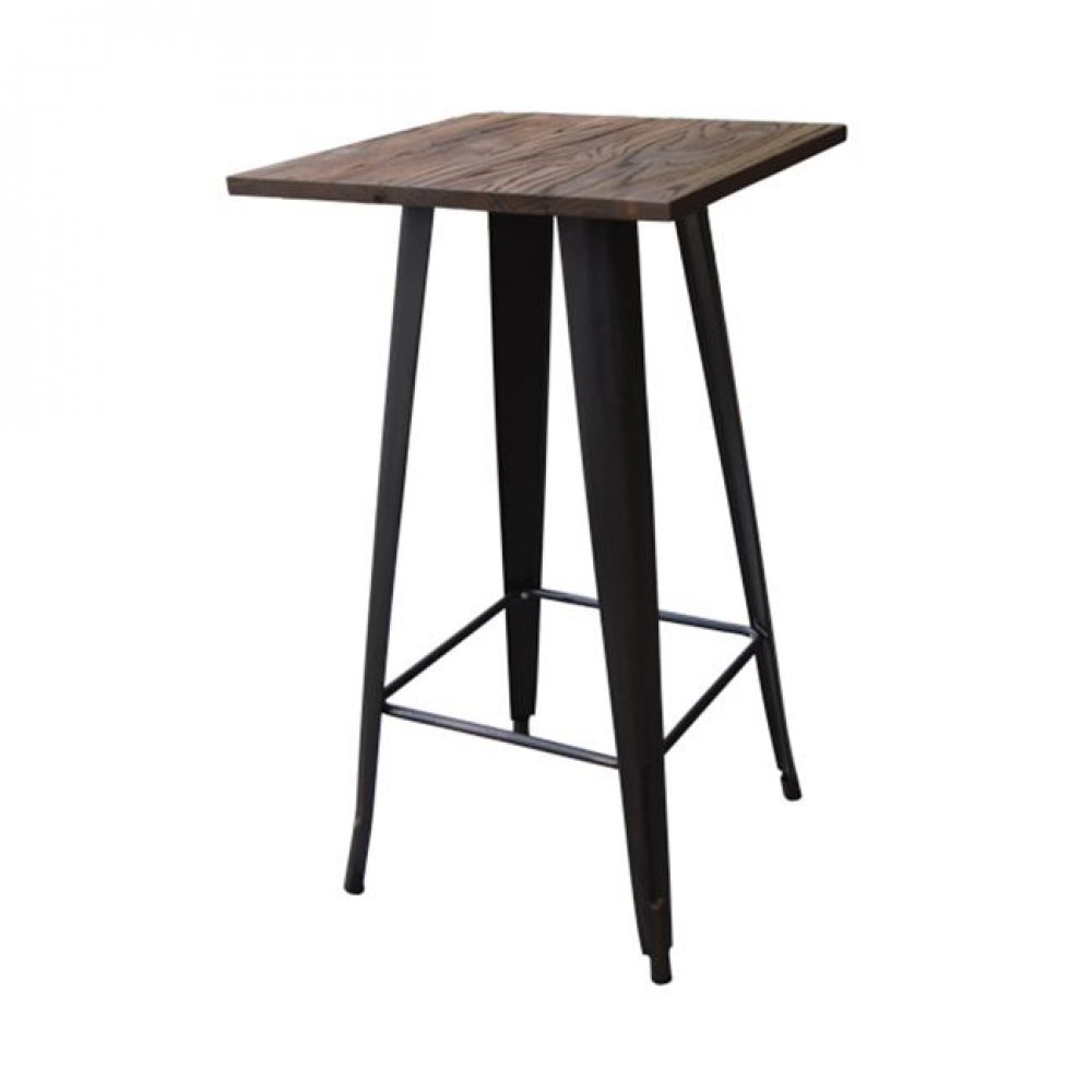 Τραπέζι μπαρ "RELIX" μεταλλικό σε αντικέ μαύρο χρώμα 60x60x101