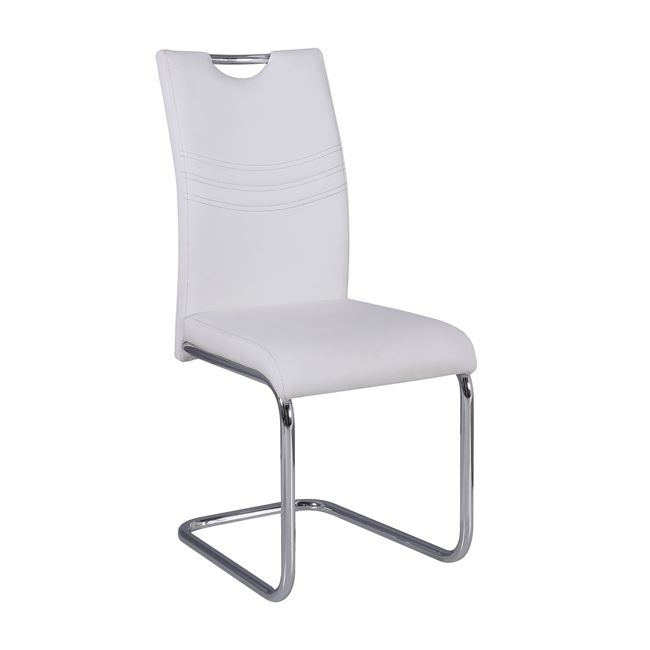 Καρέκλα "CROFT " χρωμίου-τεχνόδερμα σε χρώμα λευκό 43x58x97