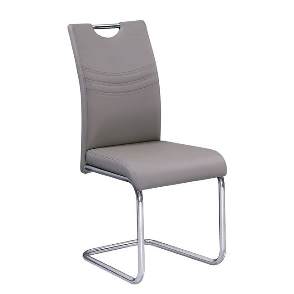 Καρέκλα "CROFT " χρωμίου-τεχνόδερμα σε χρώμα cappuccino 43x58x97