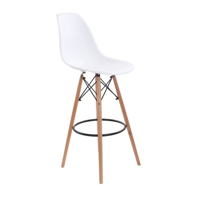 Σκαμπώ μπαρ "ART WOOD" από πολυπροπυλένιο σε χρώμα λευκό 52x46x114