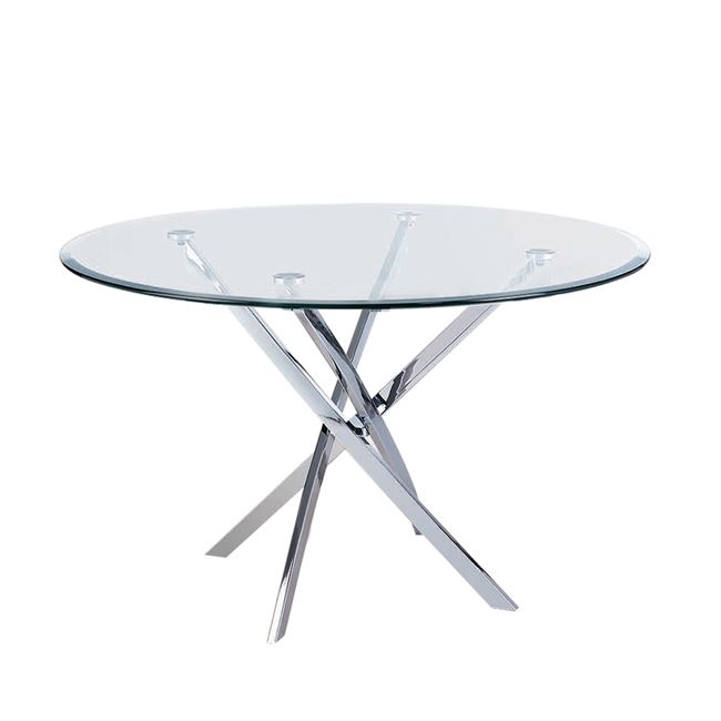Τραπέζι "POSTO" χρωμίου με γυάλινη επιφάνεια 120x73