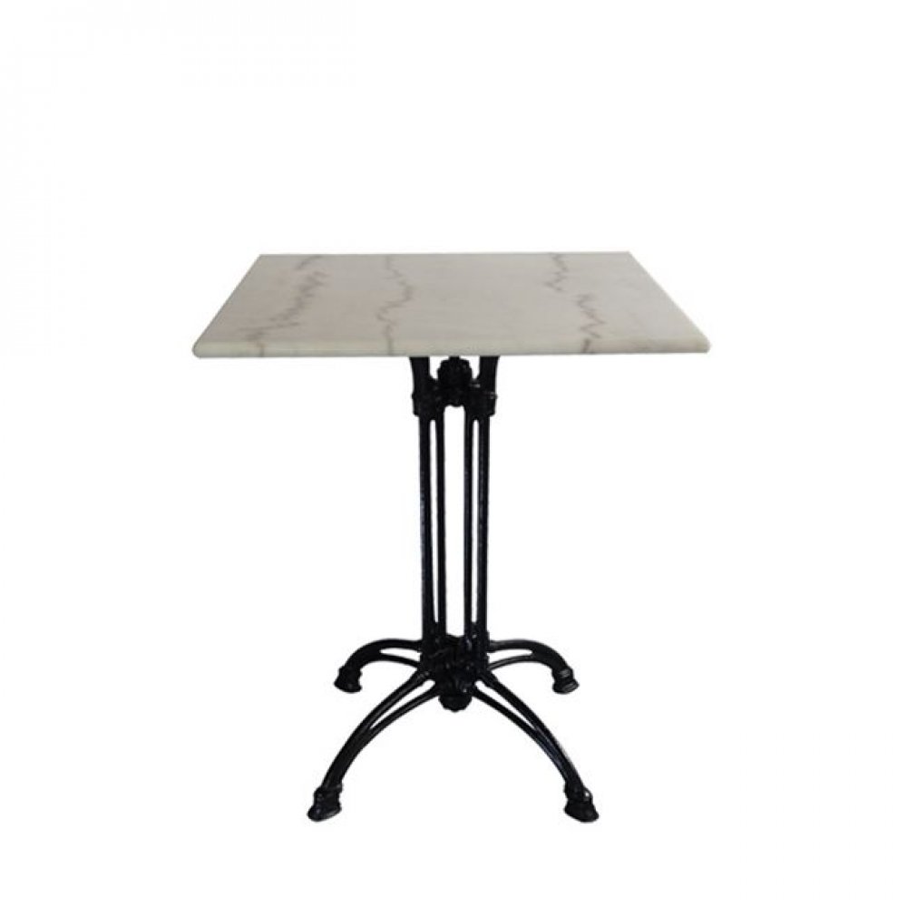 Τραπέζι "EKO" με μαύρο σκελετό και επιφάνεια από μάρμαρο 70x70x74