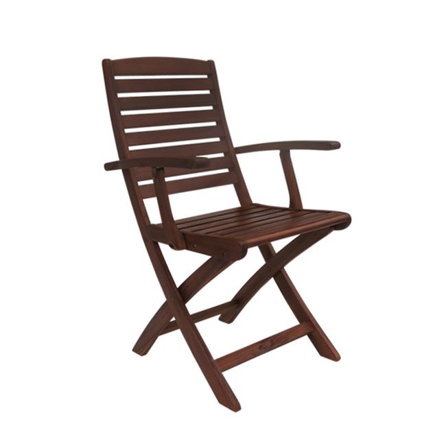 Πολυθρόνα "SPOT" πτυσσόμενη από ξύλο σε χρώμα σκούρο καρυδί 55x54x90