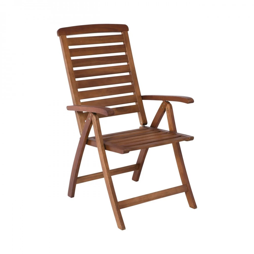 Πολυθρόνα "GARDEN" από ξύλο σε χρώμα καρυδί 58x70x110