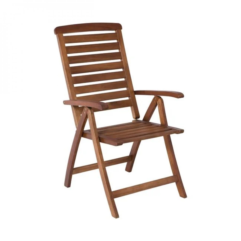 Πολυθρόνα "GARDEN" από ξύλο σε χρώμα καρυδί 58x70x110