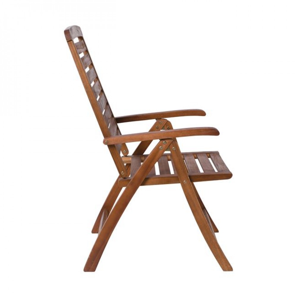 Πολυθρόνα "GARDEN" από ξύλο σε χρώμα καρυδί 58x70x110