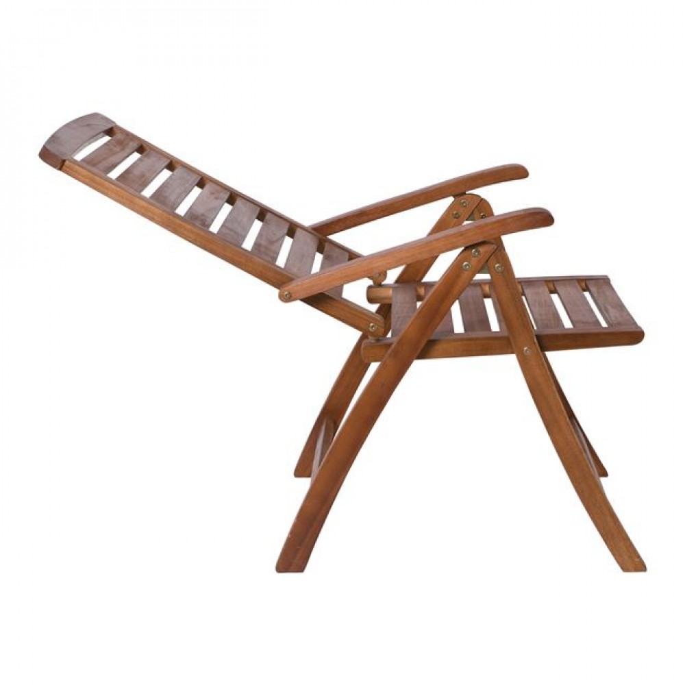 Πολυθρόνα "GARDEN" από ξύλο σε χρώμα καρυδί 58x70x110