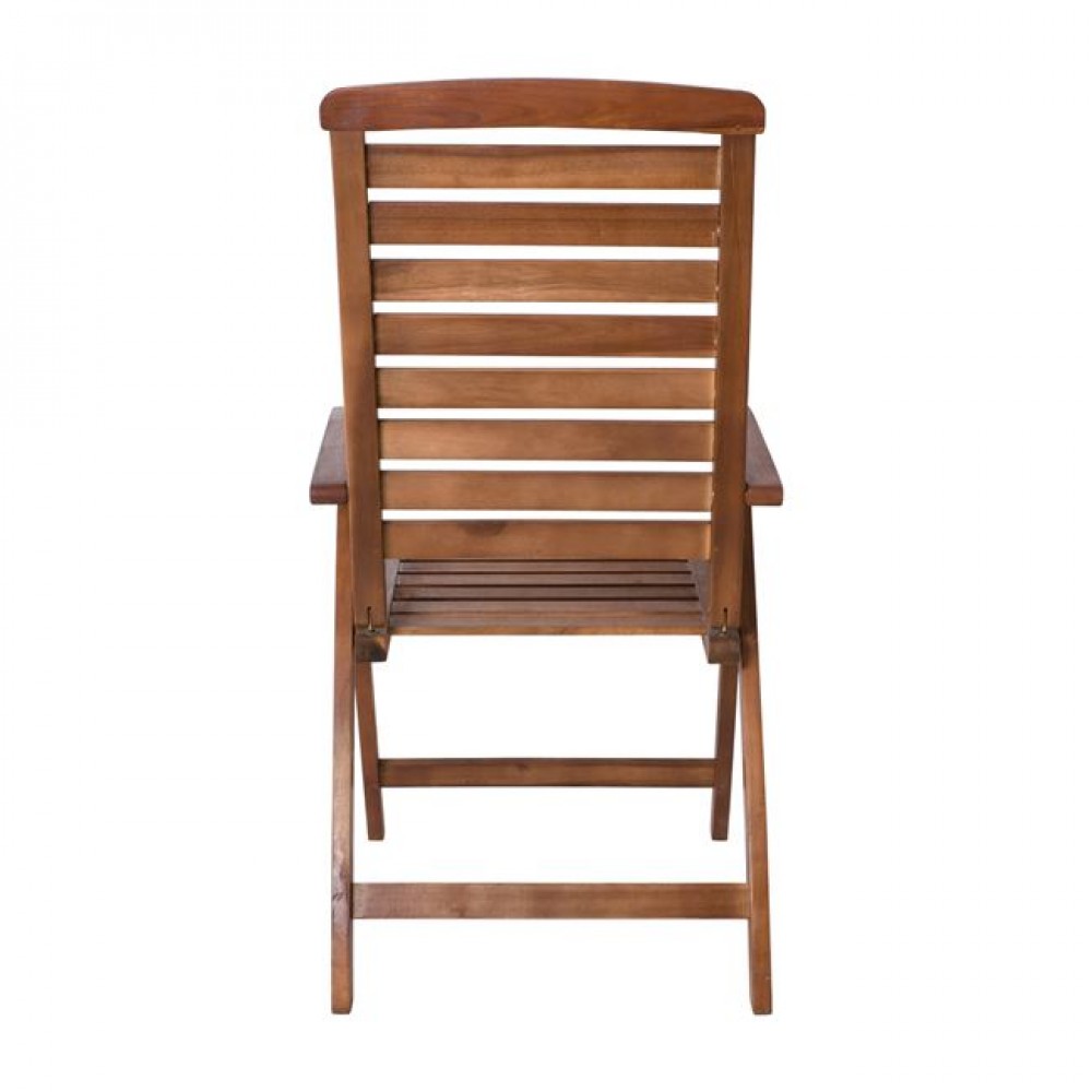 Πολυθρόνα "GARDEN" από ξύλο σε χρώμα καρυδί 58x70x110