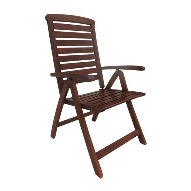 Πολυθρόνα "GARDEN" ξύλινη σε χρώμα καρυδί σκούρο 58x70x105