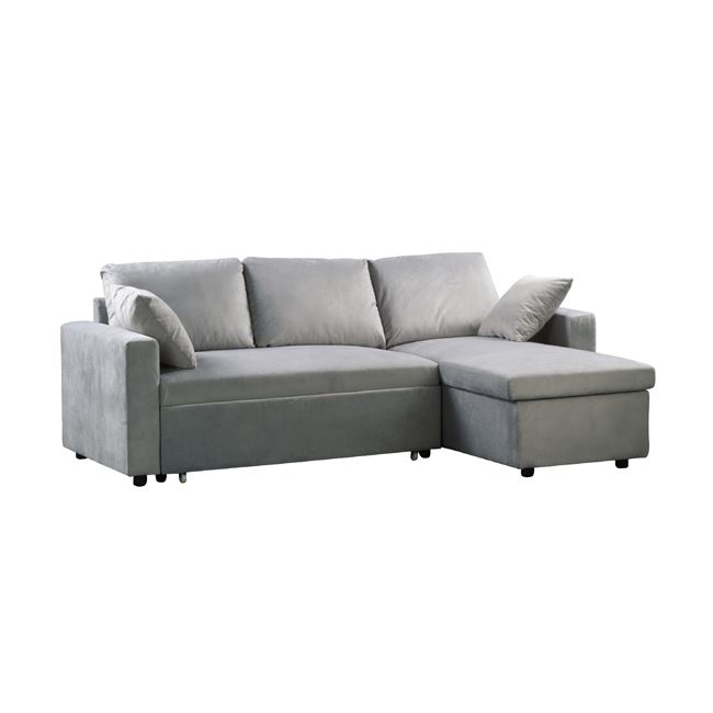 Καναπές-κρεβάτι "MONTREAL" γωνία αναστρέψιμος υφασμάτινος σε γκρι χρώμα 223x146x83