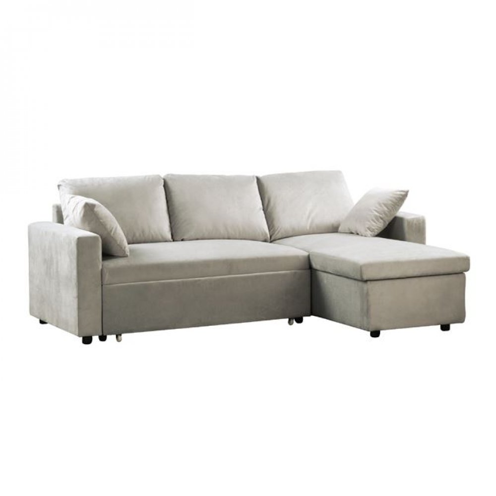Καναπές-κρεβάτι "MONTREAL" γωνία αναστρέψιμος υφασμάτινος σε μπεζ χρώμα 223x146x83