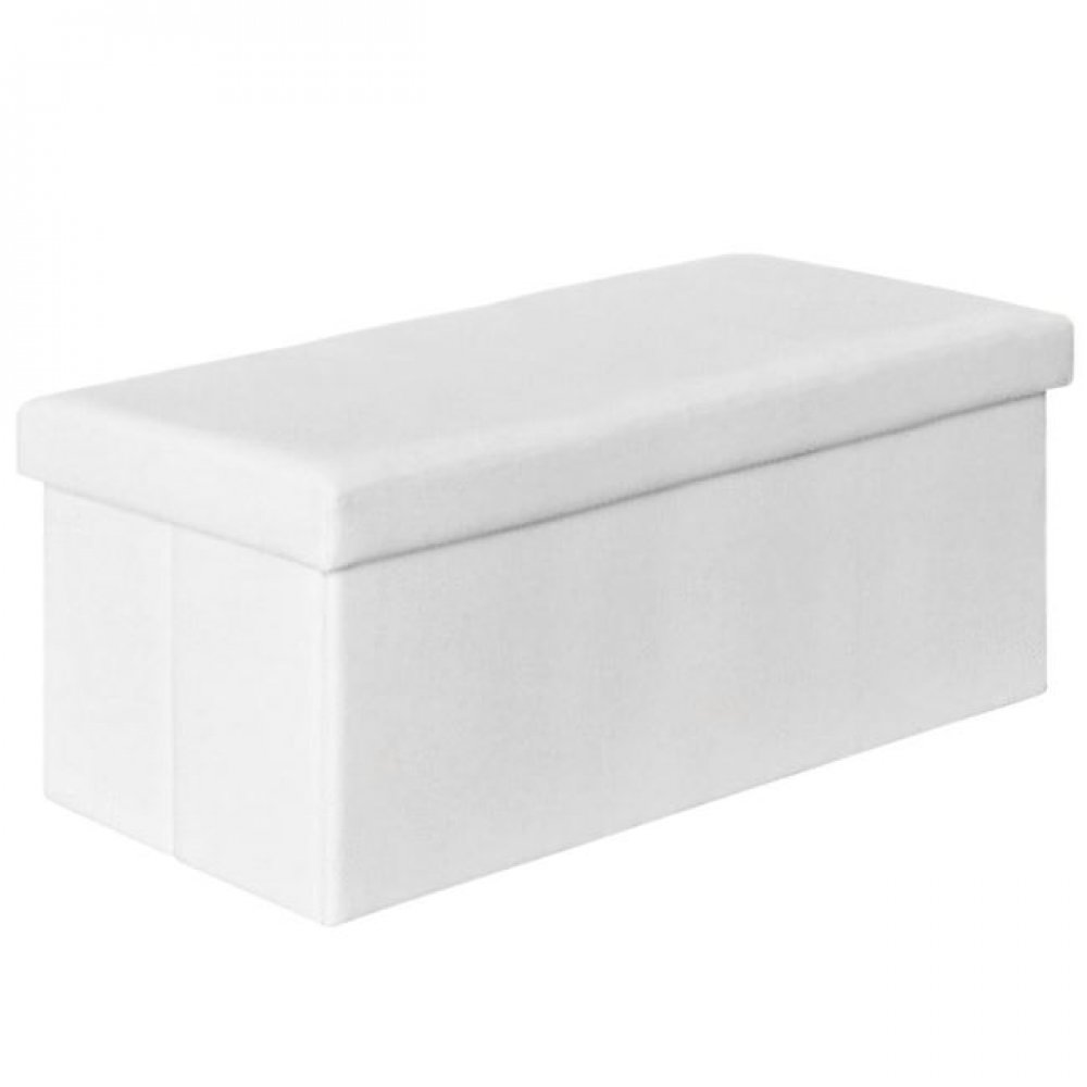 Σκαμπώ αποθηκευτικό "ORION" από τεχνόδερμα σε λευκό χρώμα 80x38x38