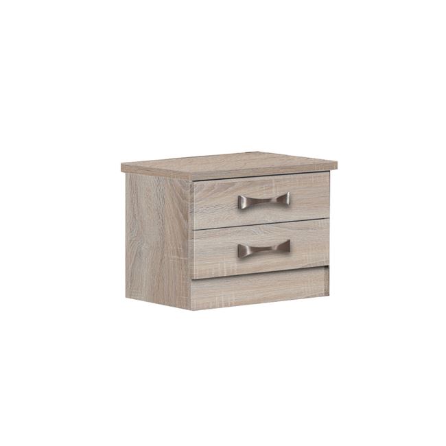 Κομοδίνο "LIFE" με 2 συρτάρια σε χρώμα σονόμα 48x40x39