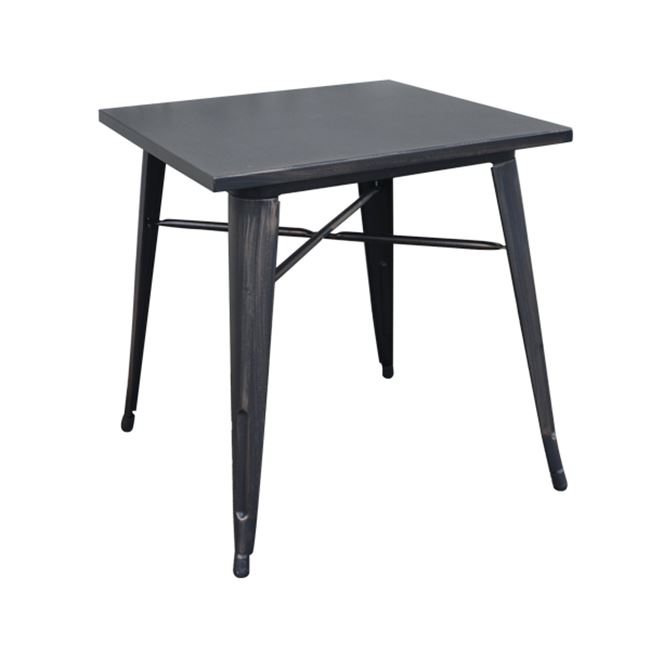 Τραπέζι "RELIX" μεταλλικό σε αντικέ μαύρο χρώμα 70x70x75