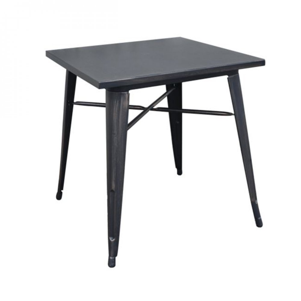 Τραπέζι "RELIX" μεταλλικό σε αντικέ μαύρο χρώμα 80x80x75