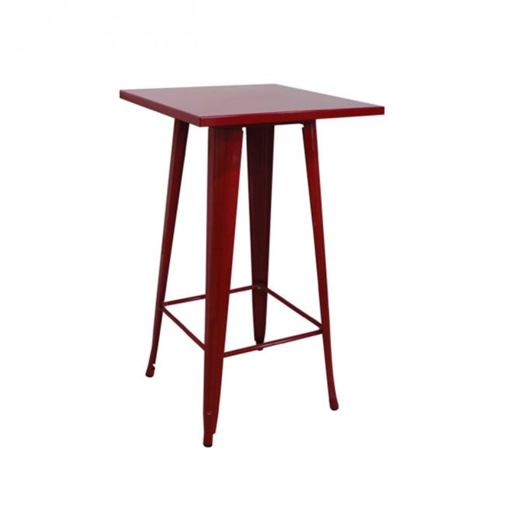 Τραπέζι μπαρ "RELIX" μεταλλικό σε κόκκινο χρώμα 60Χ60Χ101