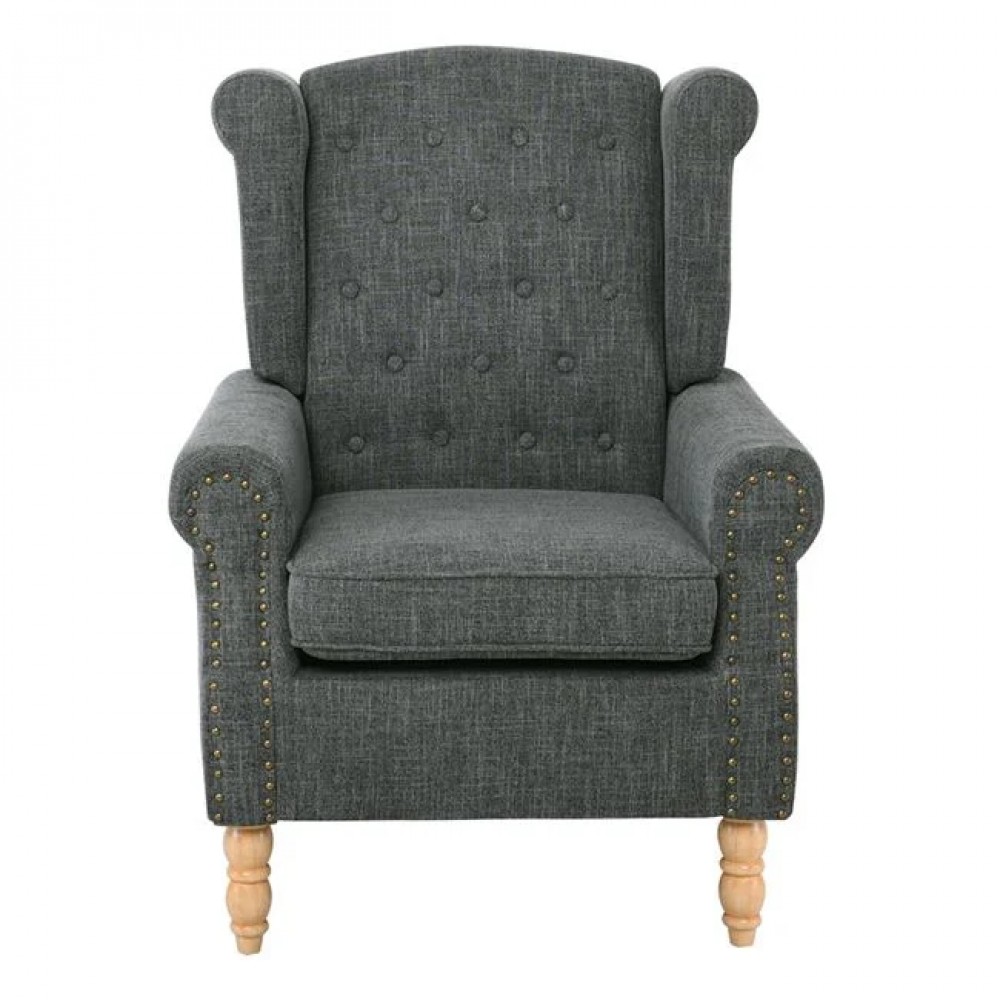 Πολυθρόνα "ROSY" υφασμάτινη σε ανθρακί χρώμα 76x80x103