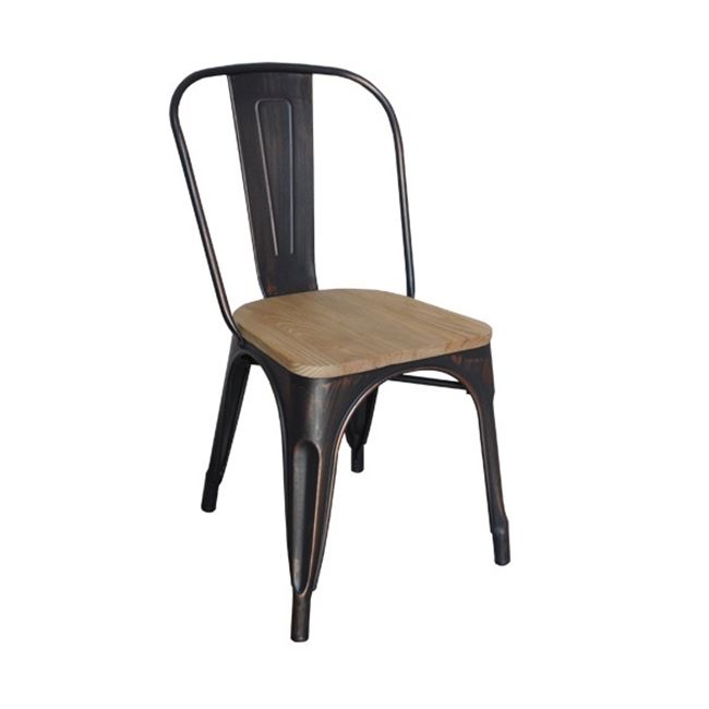 Καρέκλα "RELIX" μεταλλική σε χρώμα αντικέ μαύρο 45x51x85