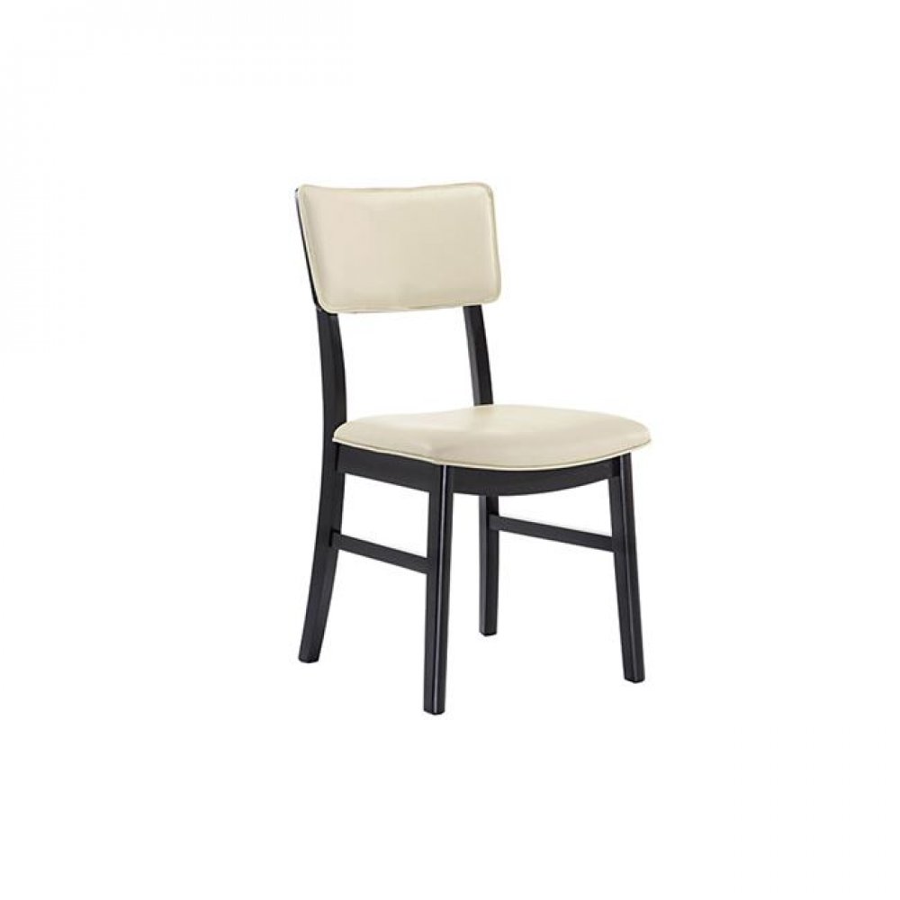 Καρέκλα "VALERIA" ξύλινη-pvc σε εκρού χρώμα 48x46x89
