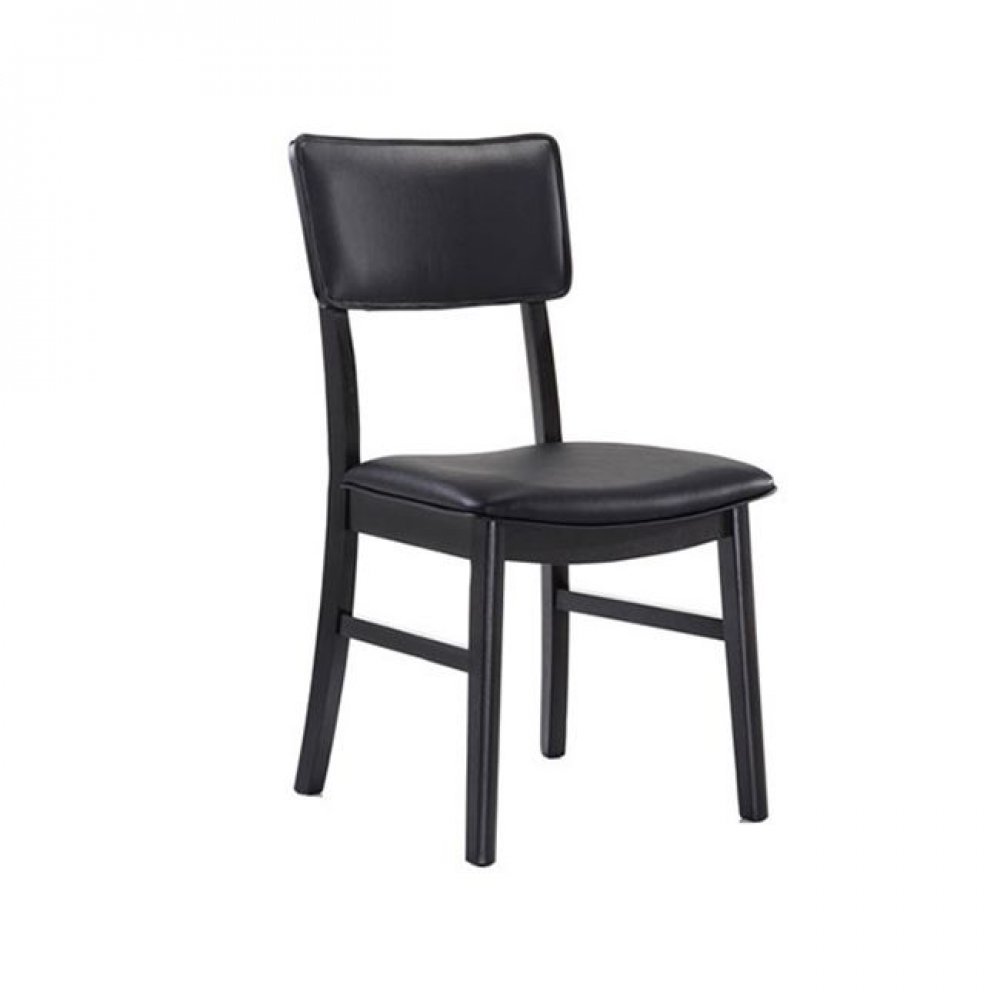 Καρέκλα "VALERIA" ξύλινη-pvc σε μαύρο χρώμα 48x46x89