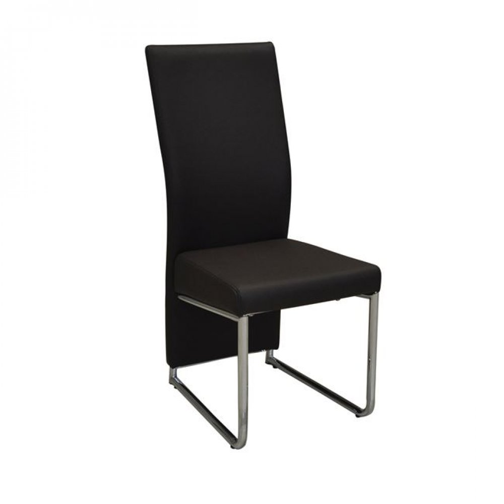 Καρέκλα "DEPOLY" χρωμίου-pu σε σκούρο καφέ χρώμα 43x57x99