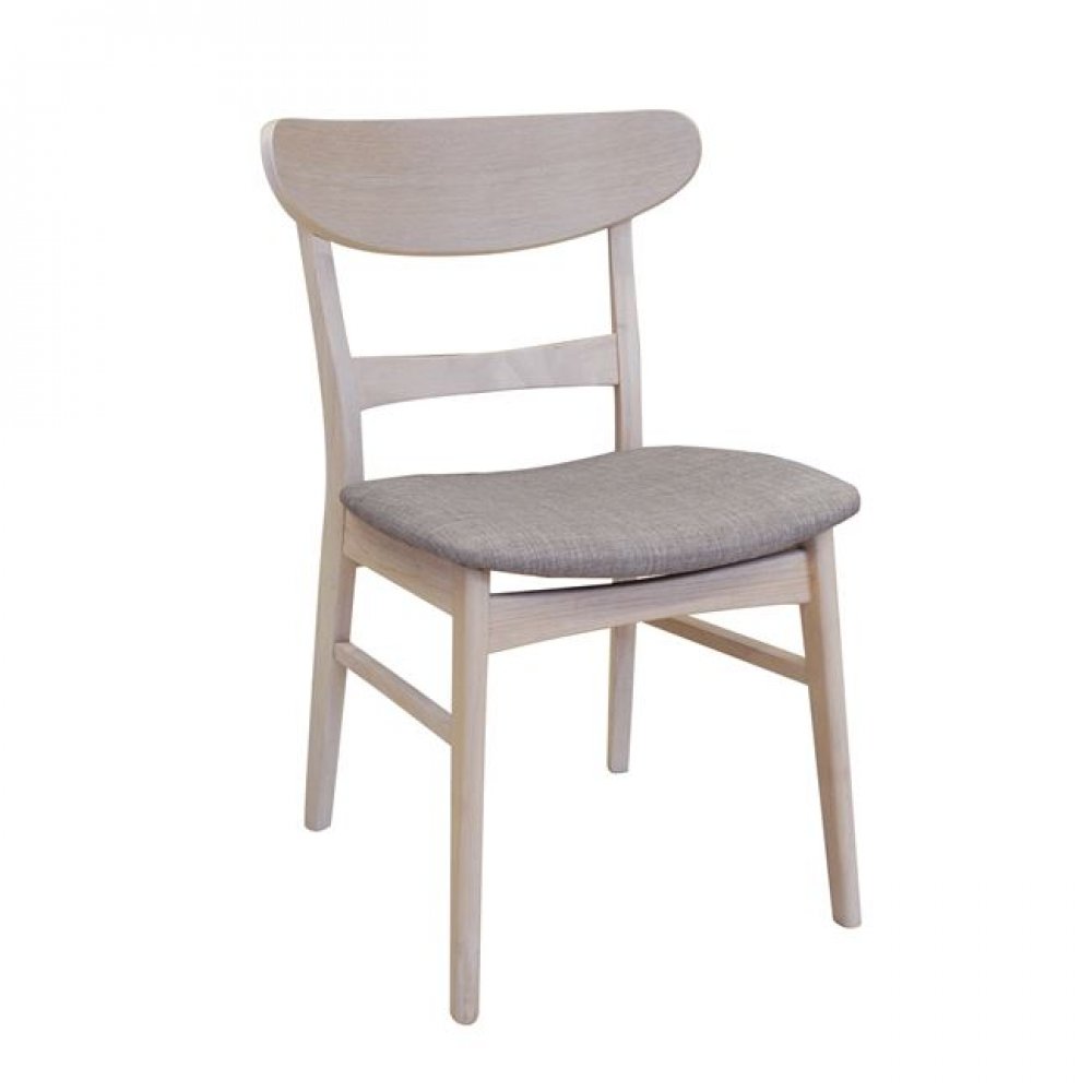 Καρέκλα "DORIS" ξύλινη-υφασμάτινη σε γκρι ανοιχτό χρώμα 50x55x79
