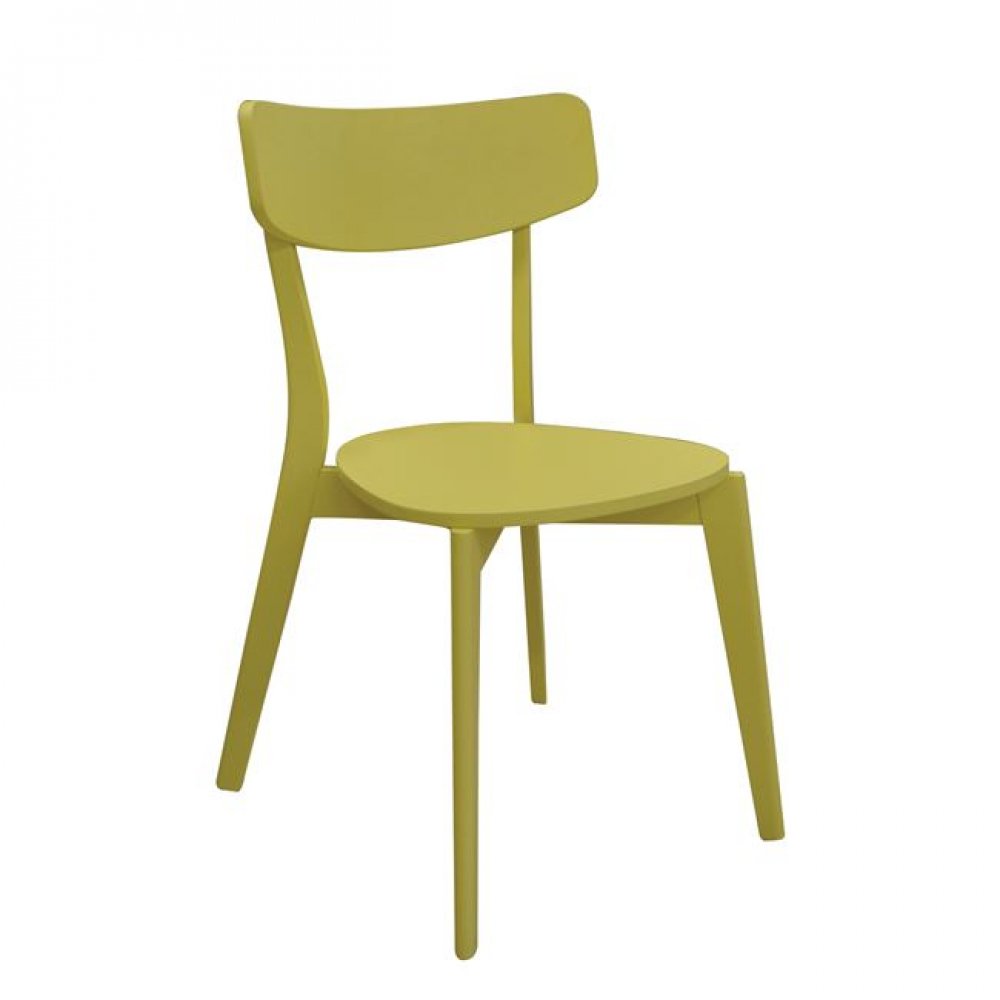 Καρέκλα "MEMORY" ξύλινη σε κίτρινη χρώμα 51x50x80