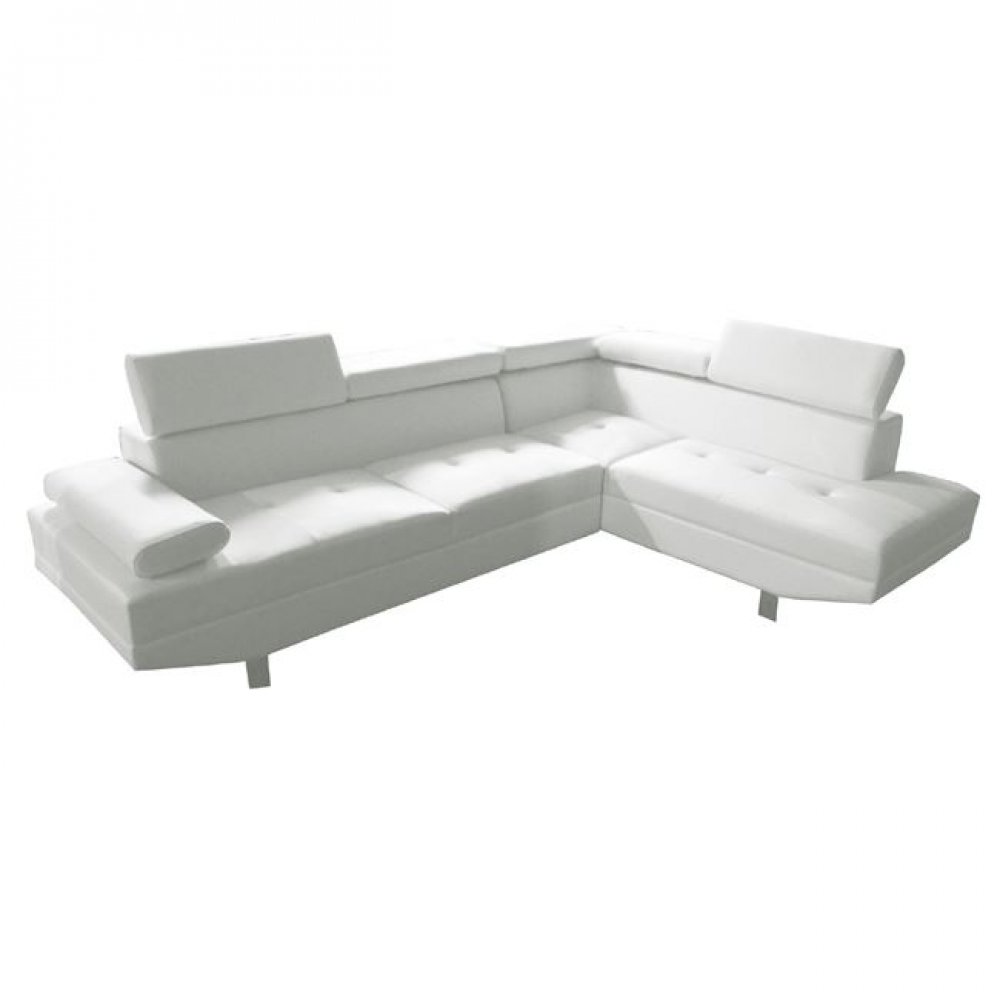 Καναπές "SECTOR" αριστερή γωνία από τεχνοδερμα σε λευκό χρώμα 265x193x85