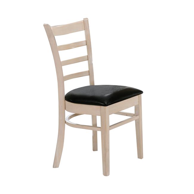 Καρέκλα "NATURALE-L" ξύλινη-pu σε χρώμα μαύρη 	42x52x90