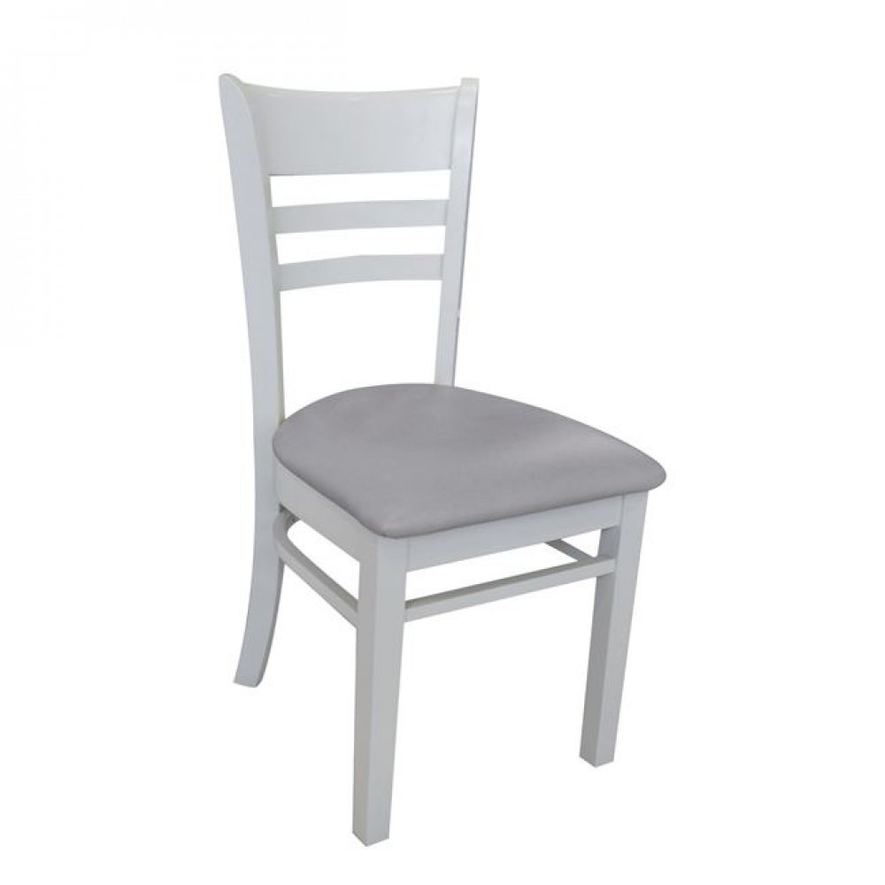 Καρέκλα "CABIN" ξύλινη-pvc σε γκρι χρώμα 42x48x91