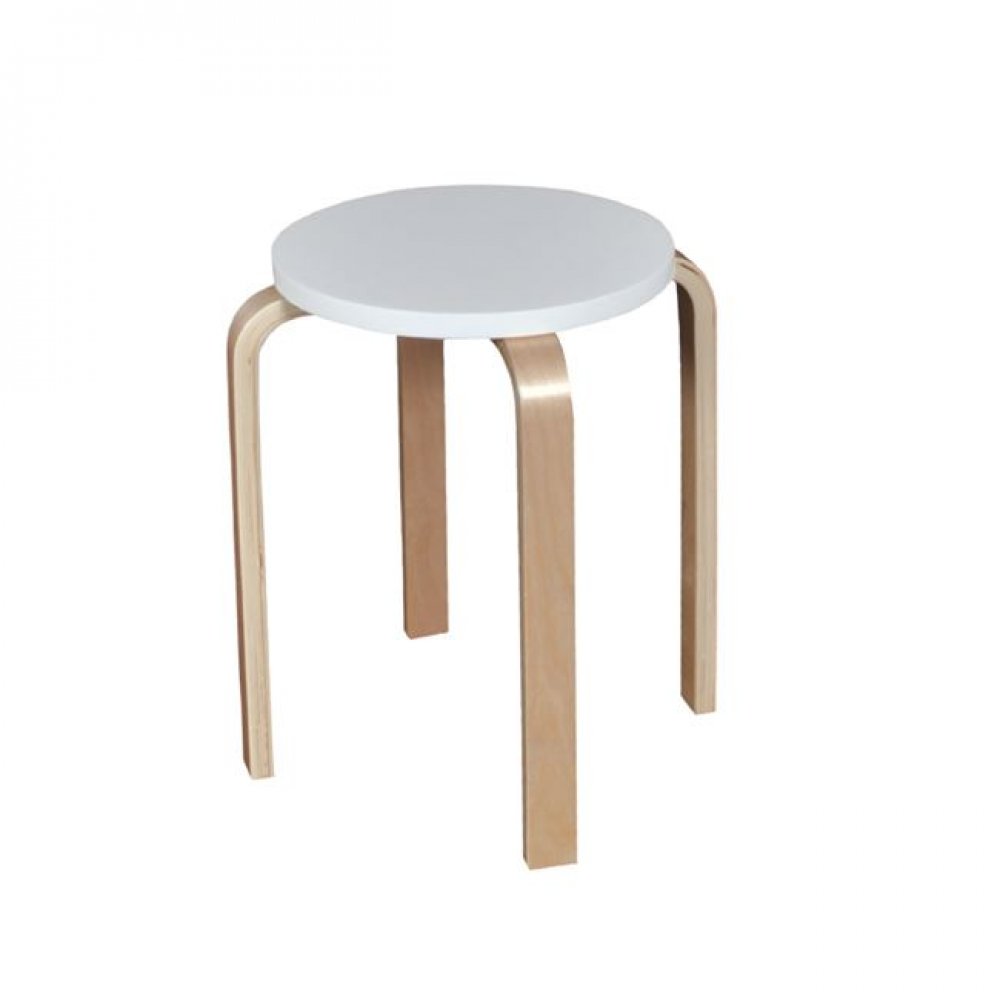 Σκαμπώ βοηθητικό "HAMILTON" από μασίφ σημύδα-λευκό 32x45