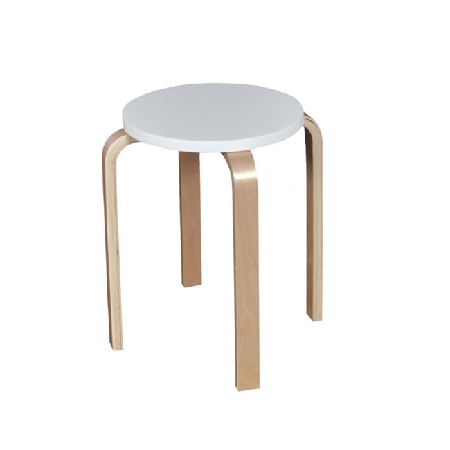 Σκαμπώ βοηθητικό "HAMILTON" από μασίφ σημύδα-λευκό 32x45